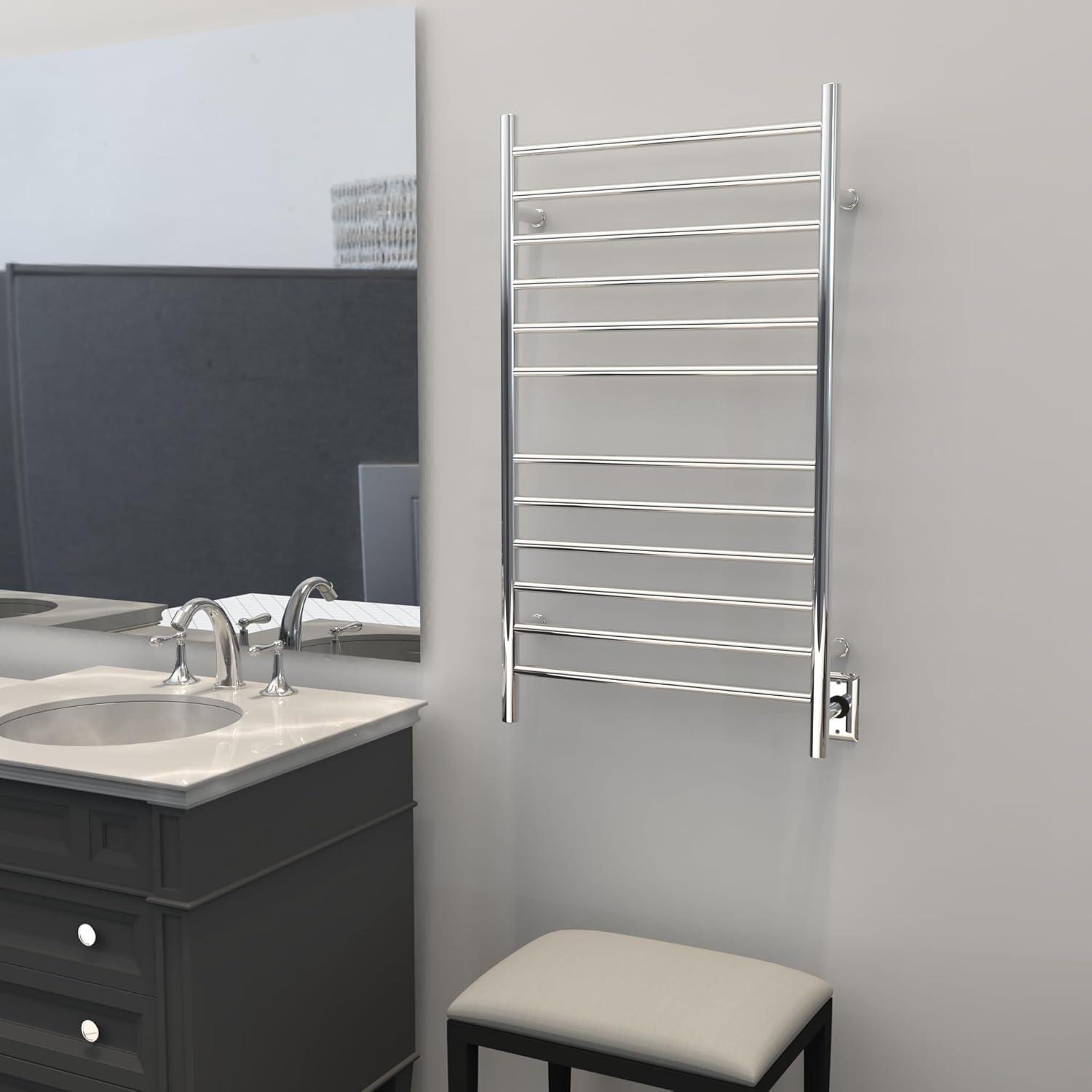 Radiant Large Wall Mount Electric Towel Warmer hardwired plug in combo