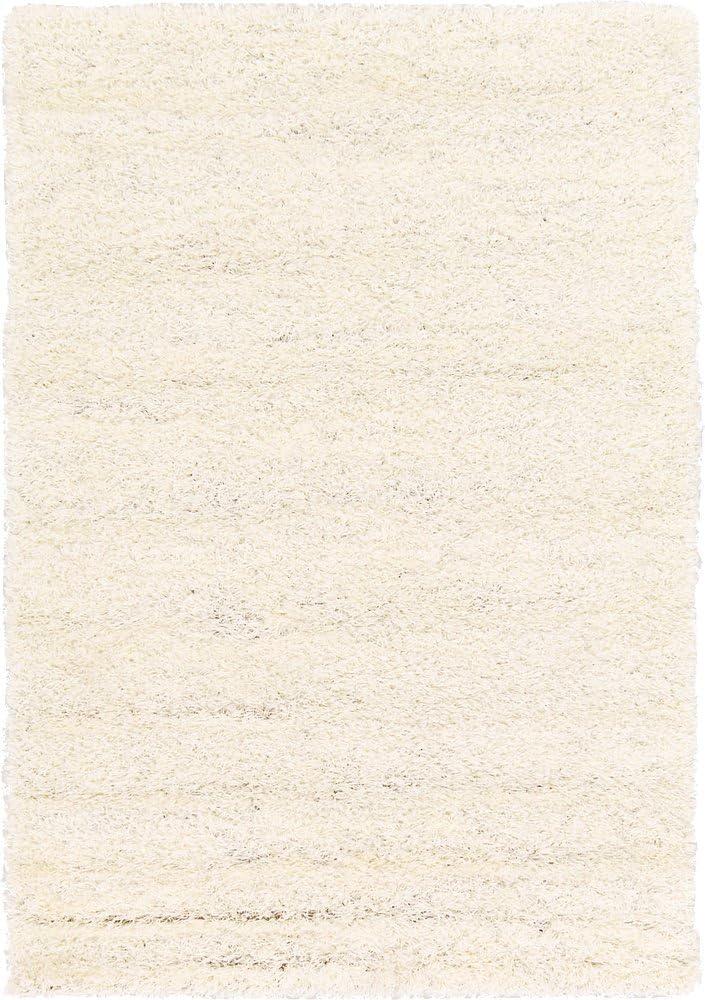 Unique Loom 4' 1 x 6' 1 Solid Shag Snow White Area Rug