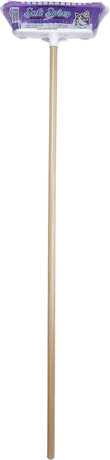 Natural Finish Wood Handle Brooms with Assorted Colors (2 Brooms)