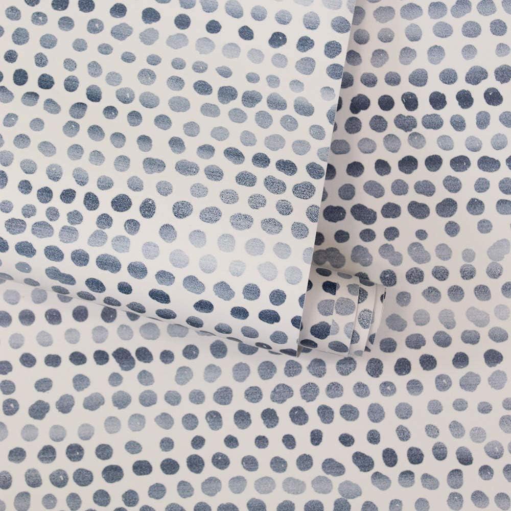 Tempaper Moire Dots Blue Moon Peel and Stick Wallpaper, 20.5" x 16.5'