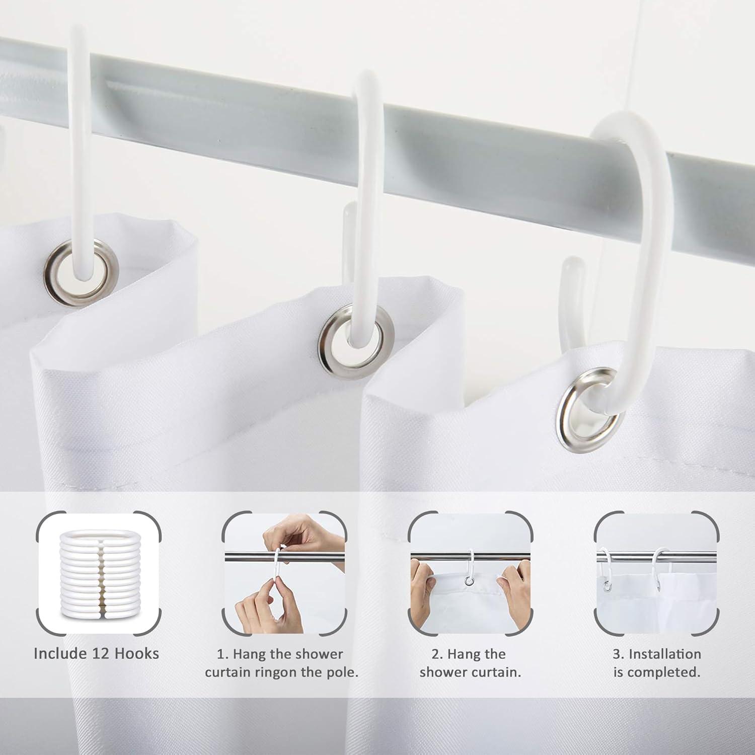 Riyidecor Beach Ocean Themed Shower Curtain Sets for Bathroom, Sunrise Sunset View Scene 71x71 Inch Hawaii Seashore Summer Coastal Seaside Seascape Cloth Fabric Decorative 12 Hooks Waterproof BB-JWXP