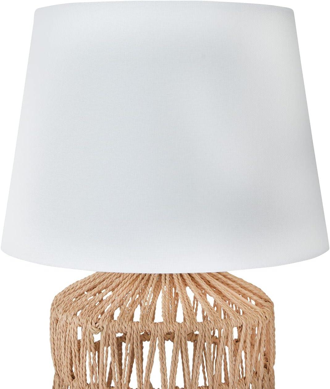 Drum Shaped Rope Table Lamp with Empire Shade