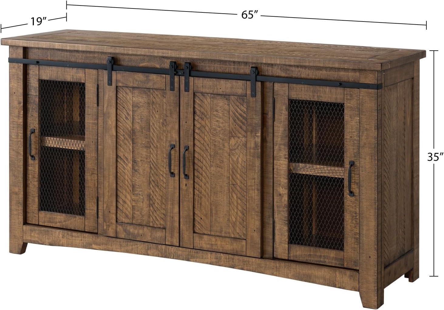 Chesapeake Solid Wood TV Stand Natural Brown Finish - Martin Svensson Home