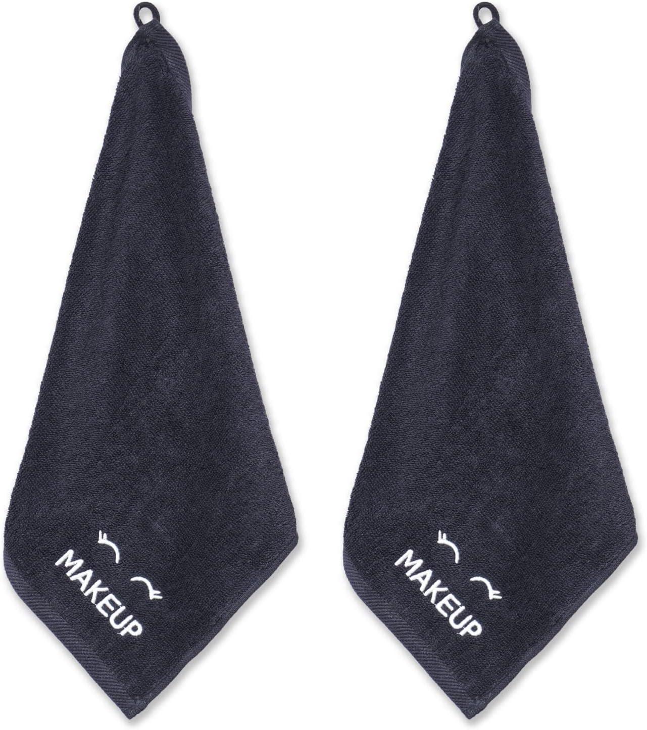 Luxury Hotel Collection Black Makeup Removal Washcloths Bleach Safe | Set of 6 | 13x13