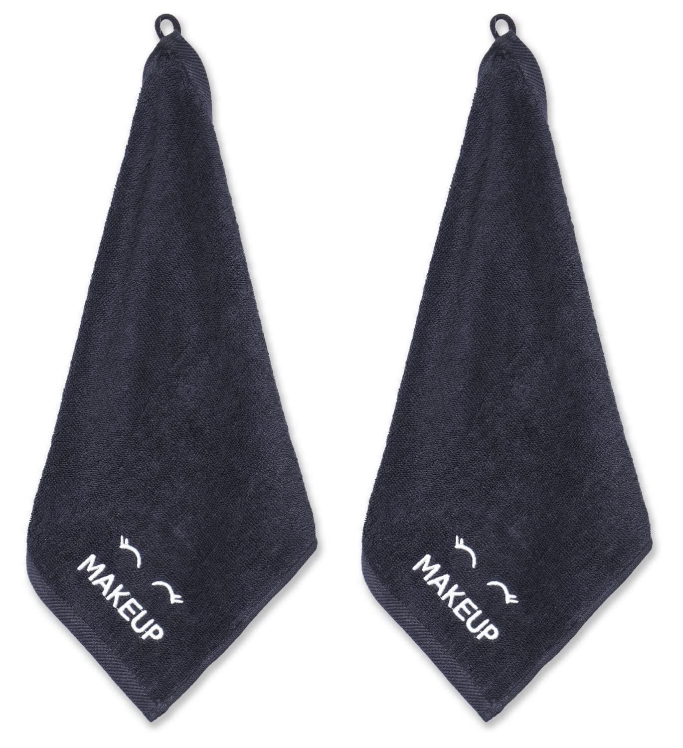 Luxury Hotel Collection Black Makeup Removal Washcloths Bleach Safe | Set of 6 | 13x13