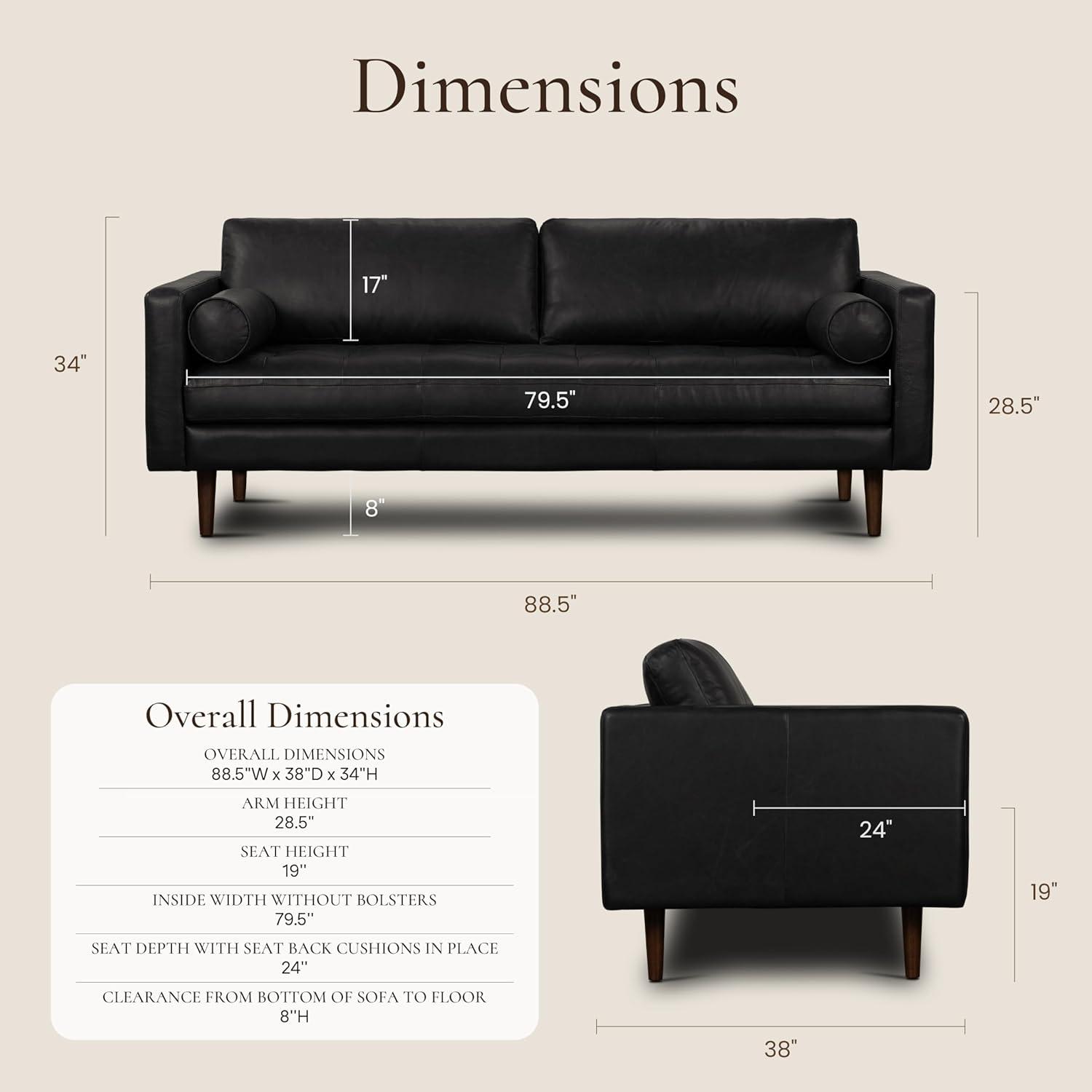 Athan Full-Grain Italian Genuine Leather Bench