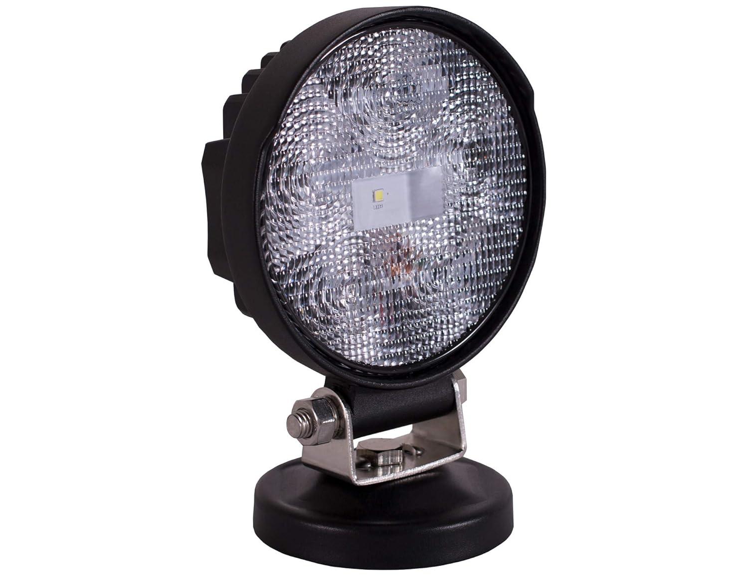 Buyers Products 1492130 4" MMF7 Round LED Flood Light w/Magnetic Mounting Base, 6 LEDs, 1,140 Lumens, 30" Lead Length, Work Flood Light For Trucks, Trailers, ATVs, RVs & More