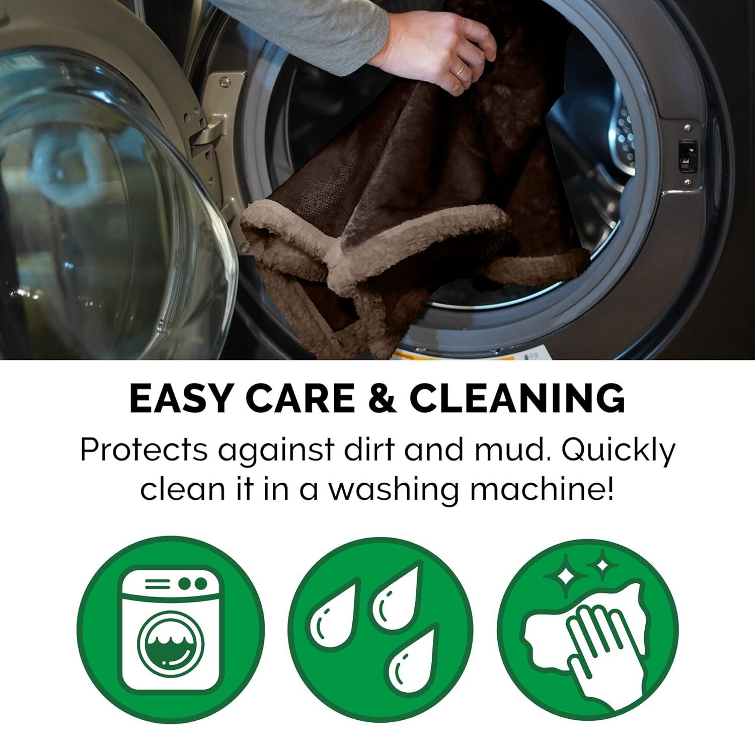 FurHaven Snuggly & Warm Soft-Edge Warming Waterproof Blanket