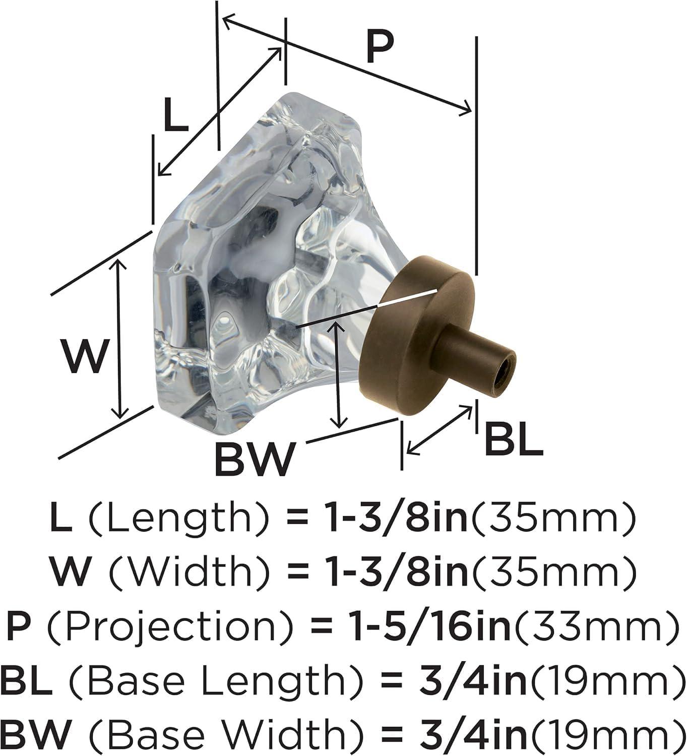 Glacio 1 3/8" Length Square Knob