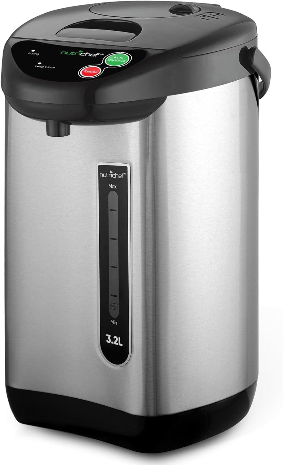 NutriChef 3.38 QT Insulated Stainless Steel Hot Water Urn Pot