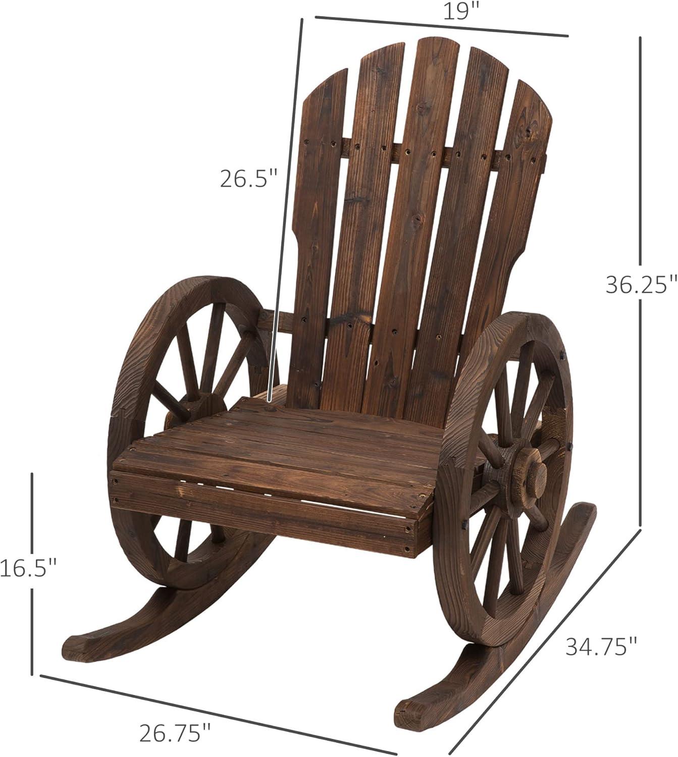 Outsunny Adirondack Rocking Chair with Slatted Design and Oversize Back for Porch, Poolside, or Garden Lounging