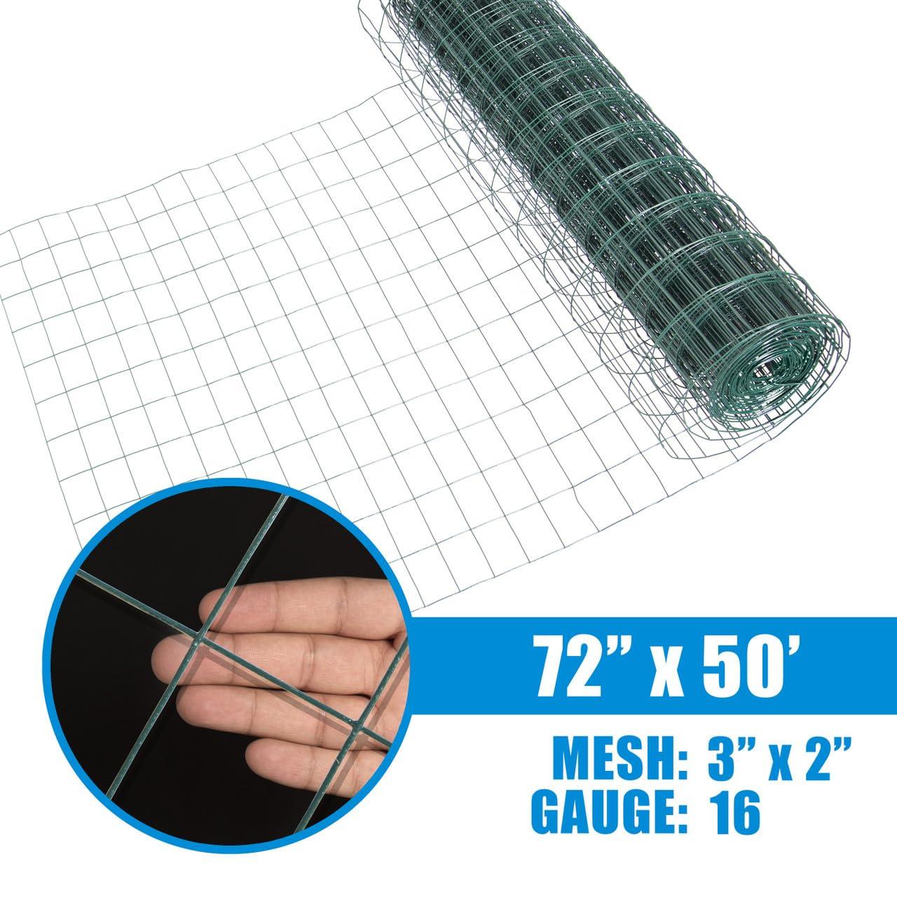 Fencer Wire Fencer Wire Vinyl Coated 16 Gauge Welded Fence Wire Roll, Mesh Size 2-Inch x 3-Inch