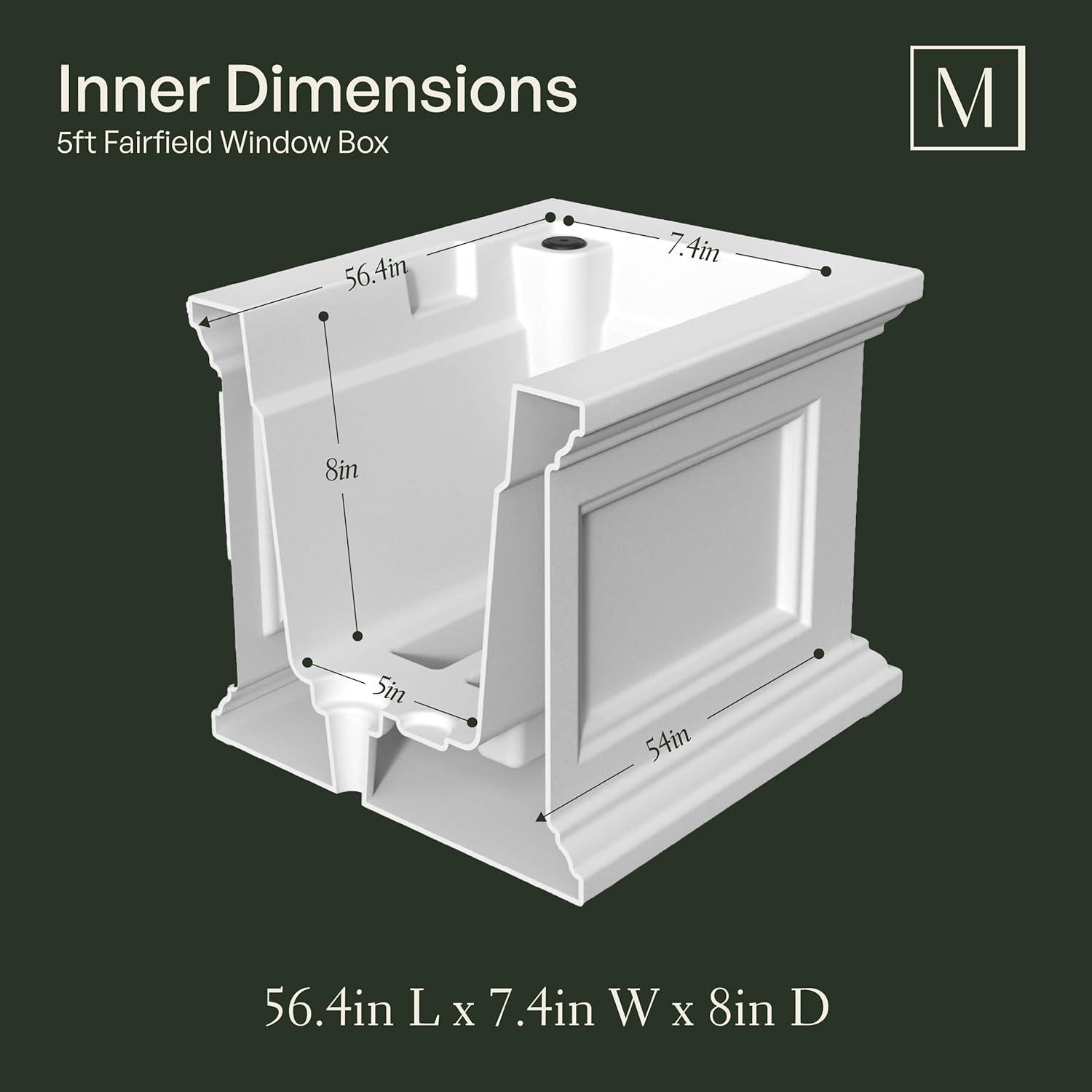 The Anastasiya Resin Window Box Planter with Water Reservoir