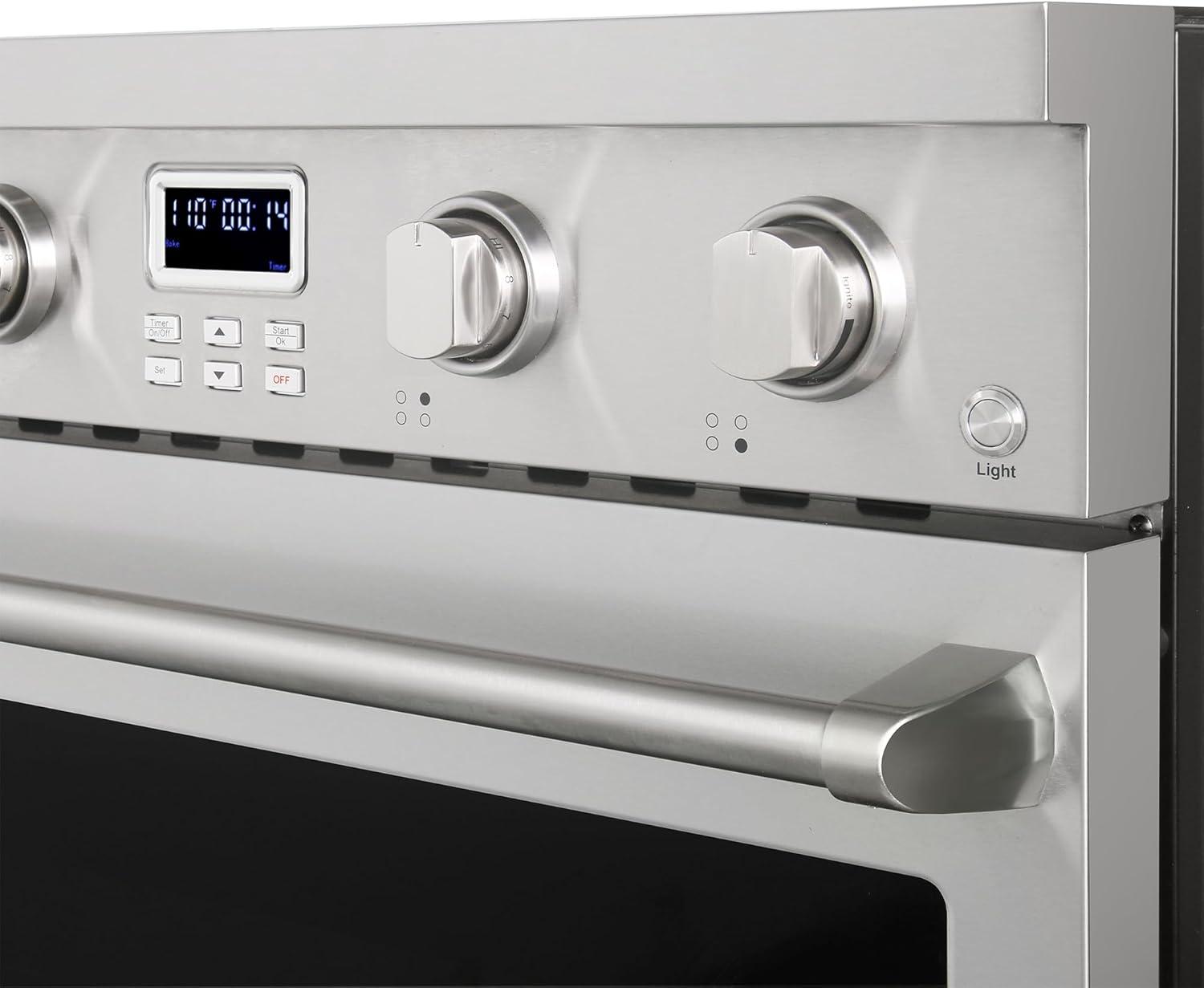 30 in. 4.8 cu. ft. Electric Range with 4-Burner Glass Cooktop and Convection Oven in Stainless Steel