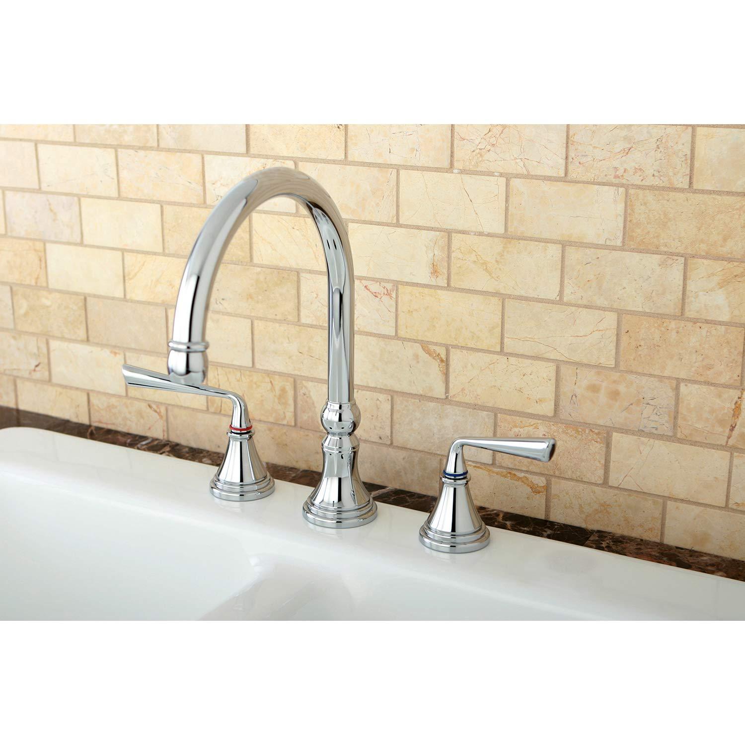 Kingston Brass Silver Sage Double-Handle Widespread Kitchen Faucet