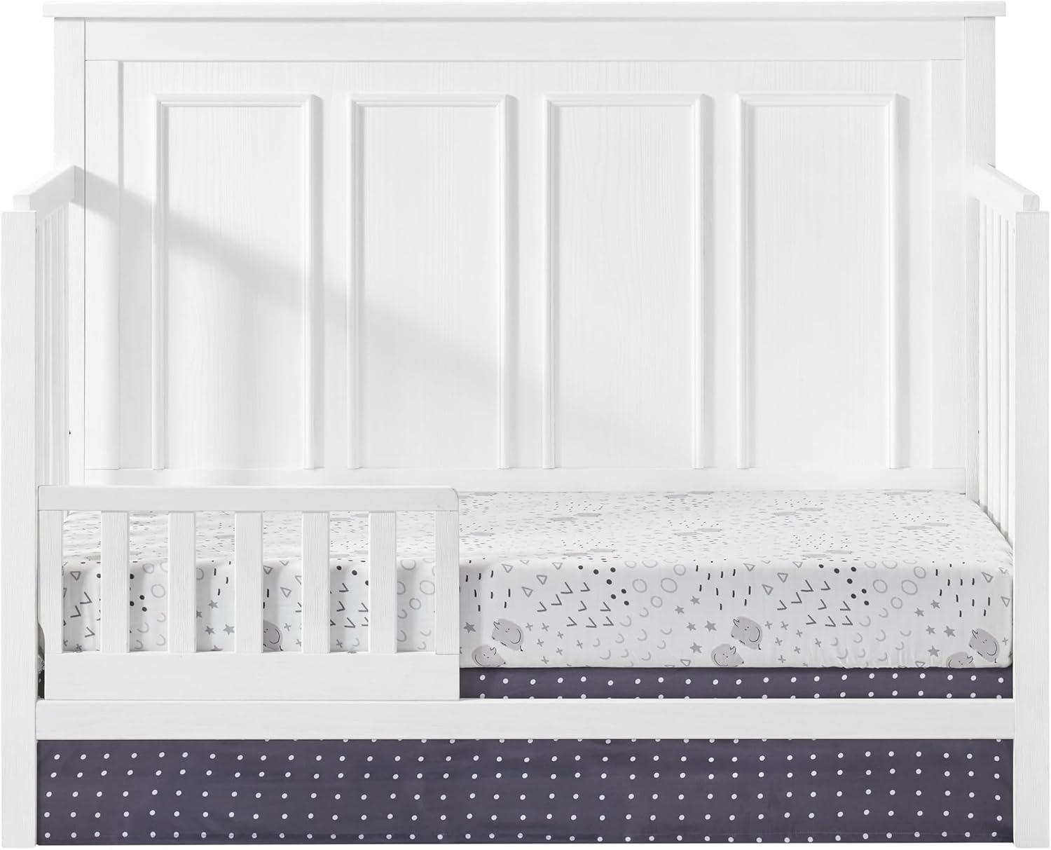 Rustic White Wood Toddler Bed Guard Rail