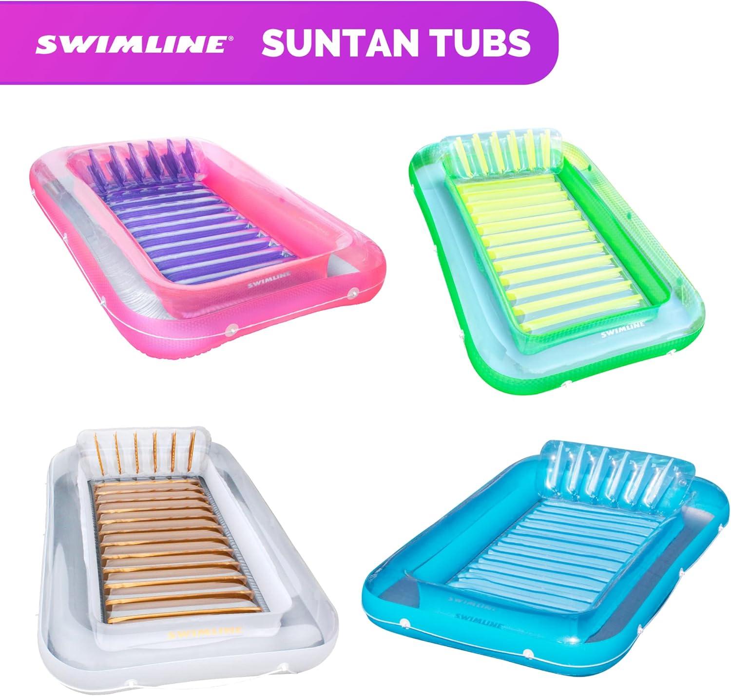 Swimline Luxe Edition Inflatable Suntan Tub Floating Pool Lounger