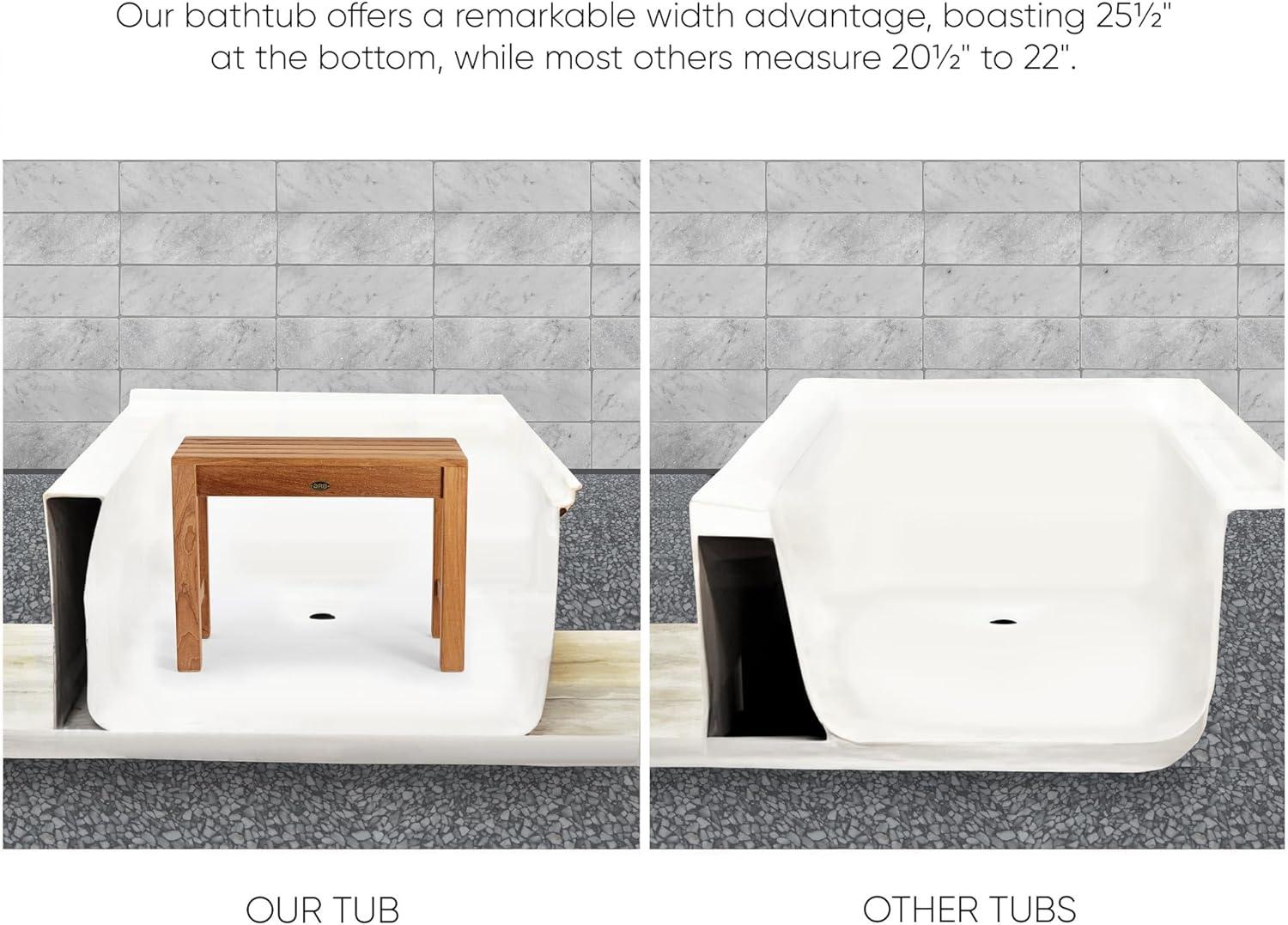 Whitehaus Collection 60" x 30" Alcove Soaking Bathtubs With Drain Hole Options