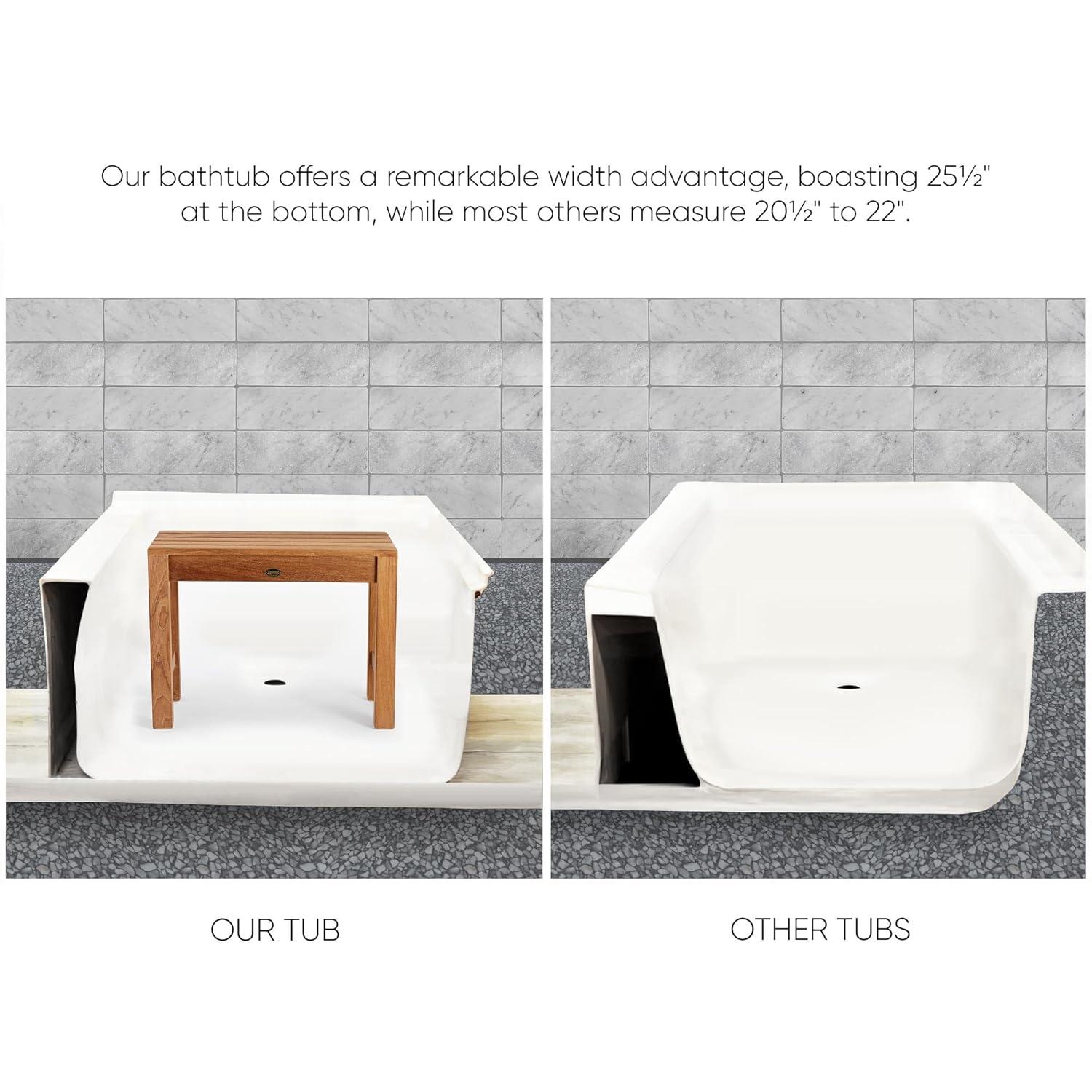 Whitehaus Collection 60" x 30" Alcove Soaking Bathtubs With Drain Hole Options