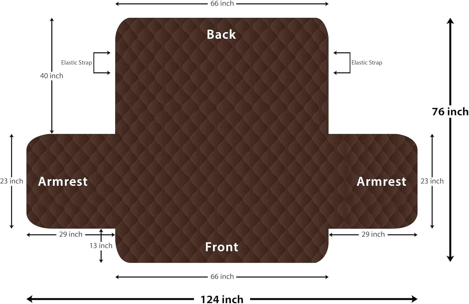 Utopia Bedding Reversible Sofa Couch Cover, Water Resistant Slipcover Furniture Protector with Foam Sticks and Elastic Straps for Kids Dogs Pets (3 Seater, Chocolate/Beige)