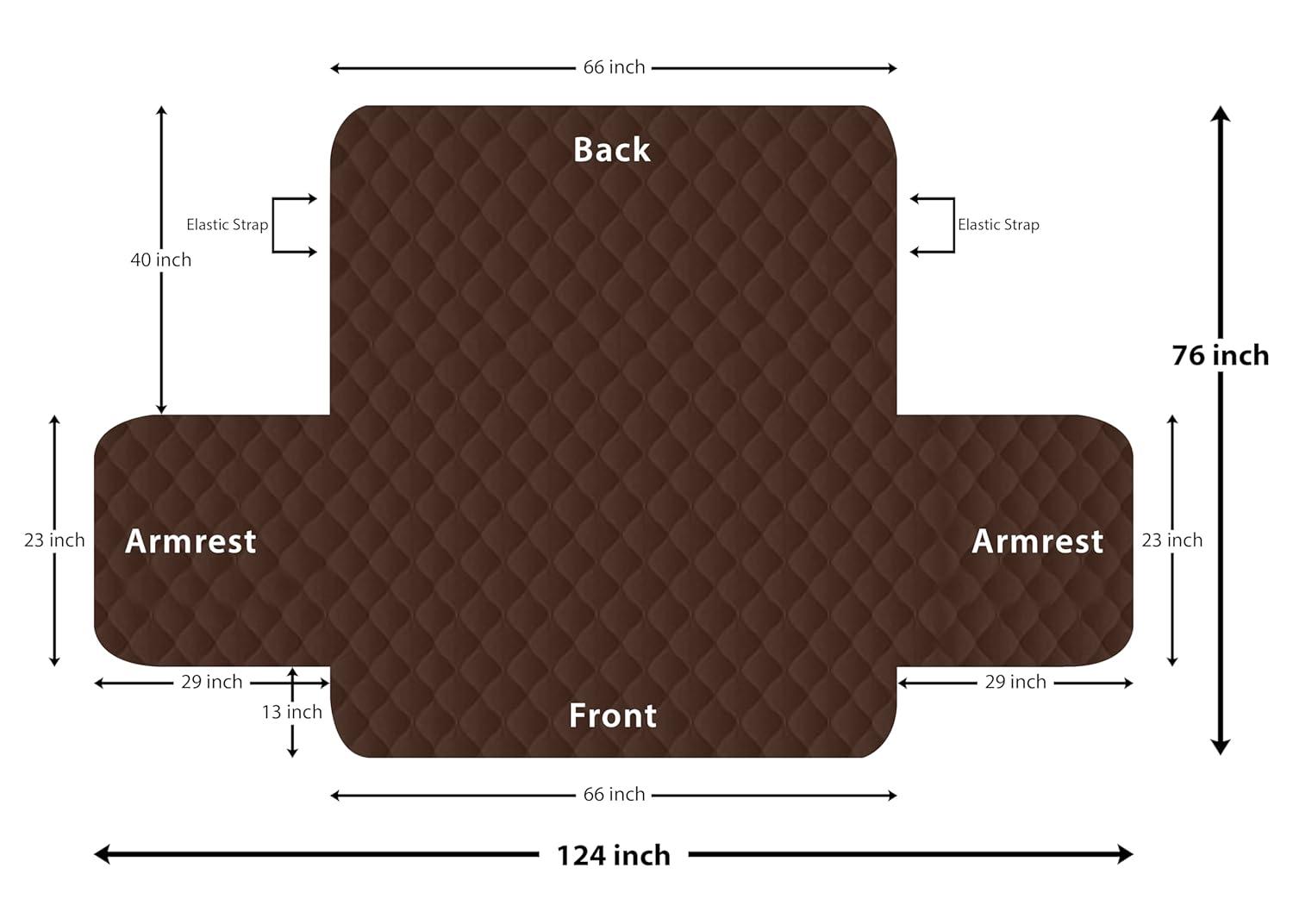 Utopia Bedding Reversible Sofa Couch Cover, Water Resistant Slipcover Furniture Protector with Foam Sticks and Elastic Straps for Kids Dogs Pets (3 Seater, Chocolate/Beige)