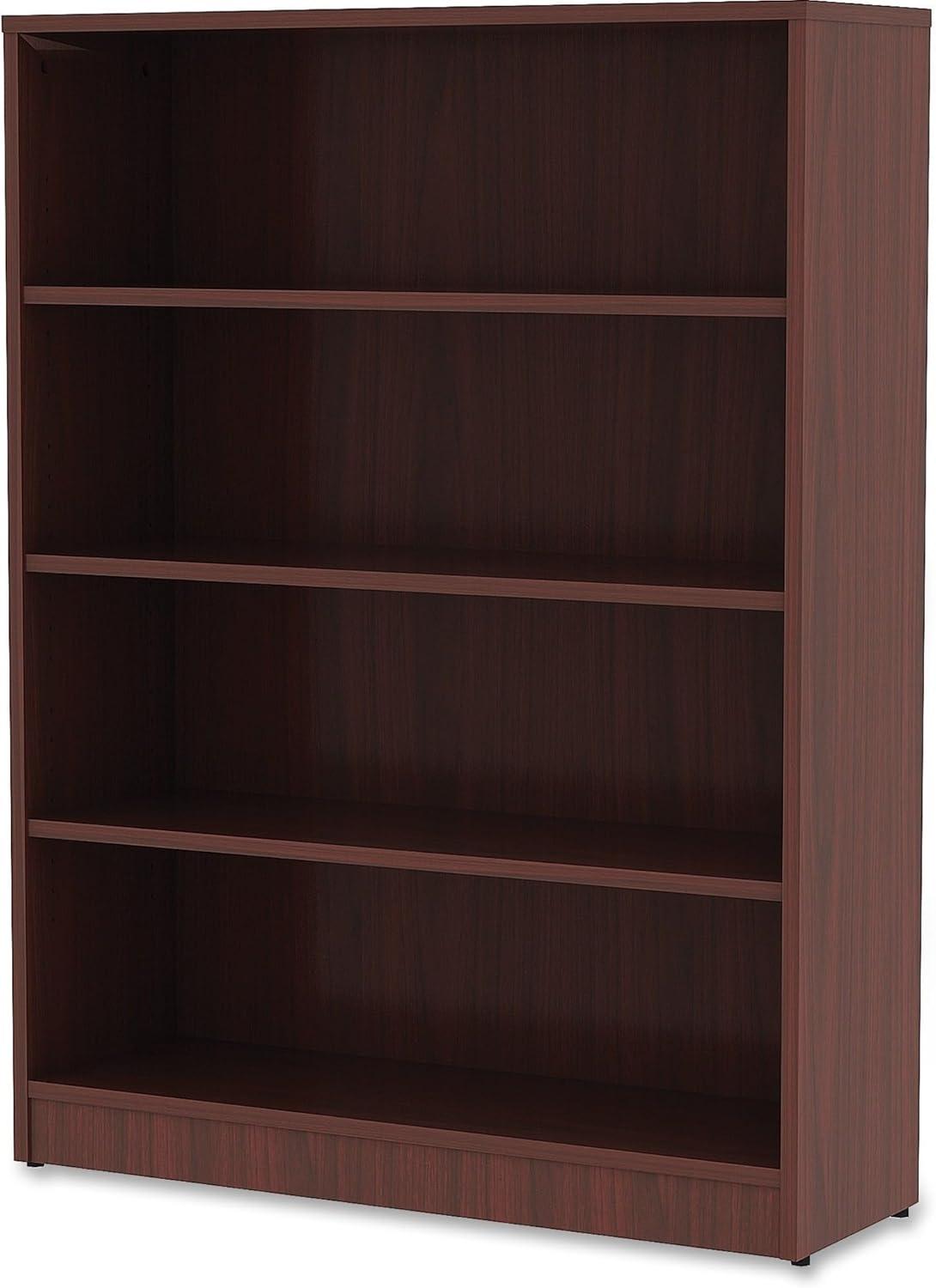 Lorell® Essentials 48"H 4-Shelf Bookcase, Mahogany