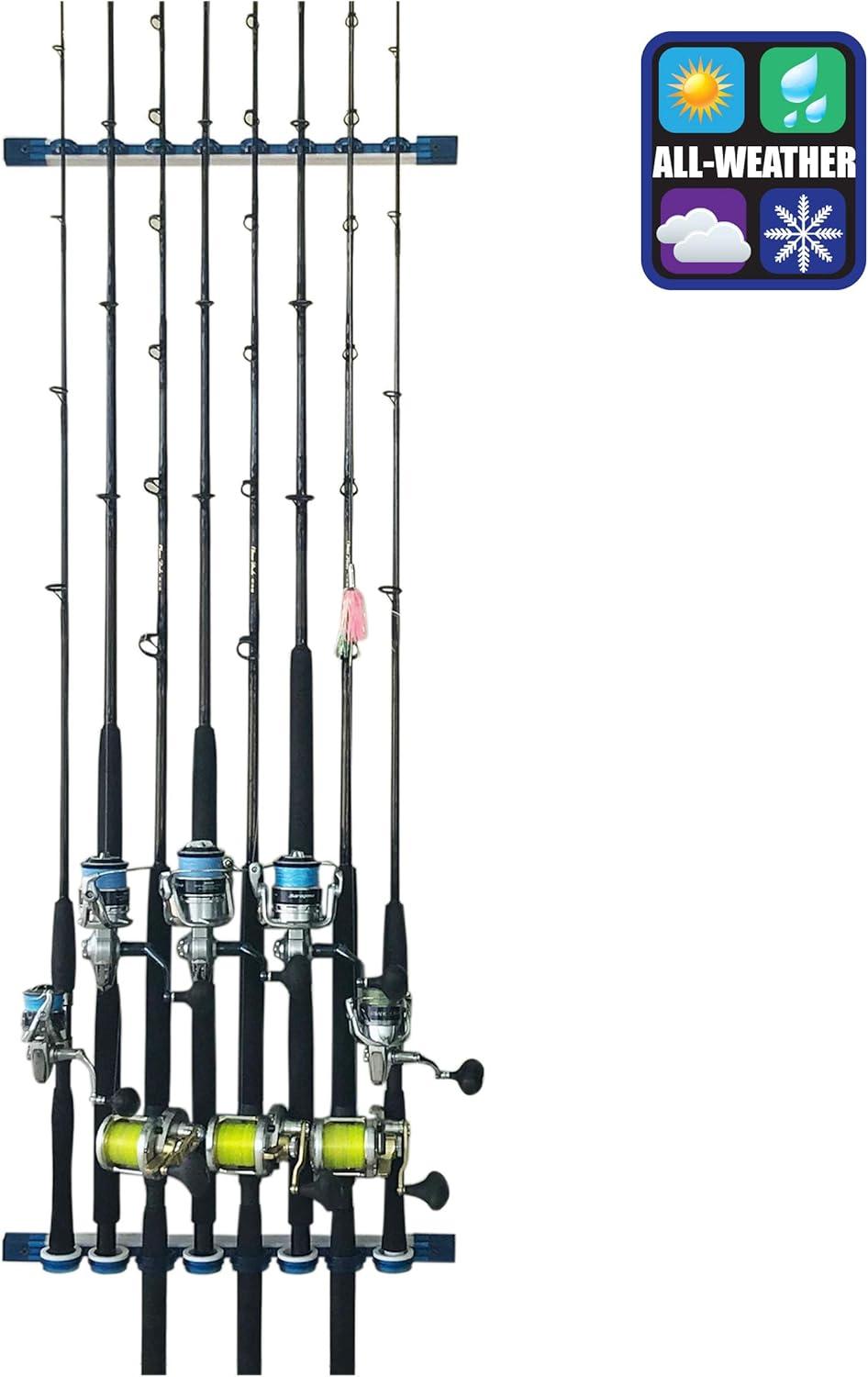 Rush Creek Creations | Fishing Rod Holder, Garage Organization and Wall Storage, for Reels, Gear and Accessories (Vertical/Horizontal Rack)