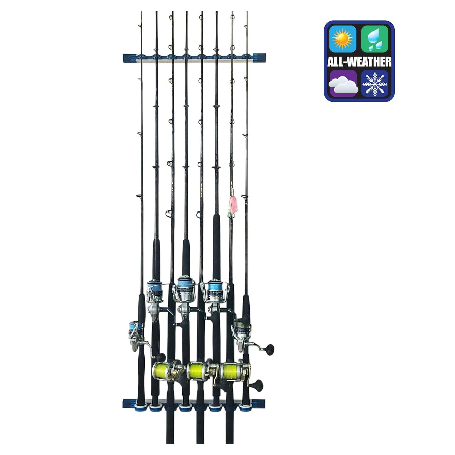 Rush Creek Creations | Fishing Rod Holder, Garage Organization and Wall Storage, for Reels, Gear and Accessories (Vertical/Horizontal Rack)