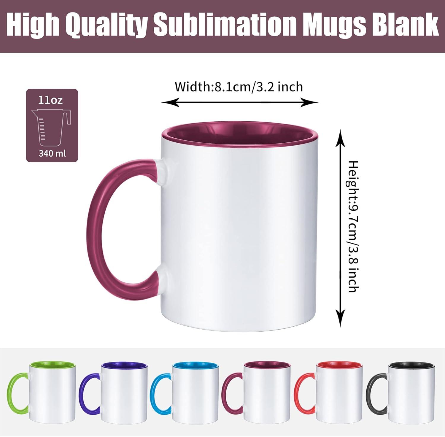 Sublimation Mugs 11 oz Sublimation Mugs Blank Sublimation Cups Sublimation Coffee Mugs Tazas Para Sublimacion Sublimation Coating for Mugs 6 Assorted Colors Set of 12