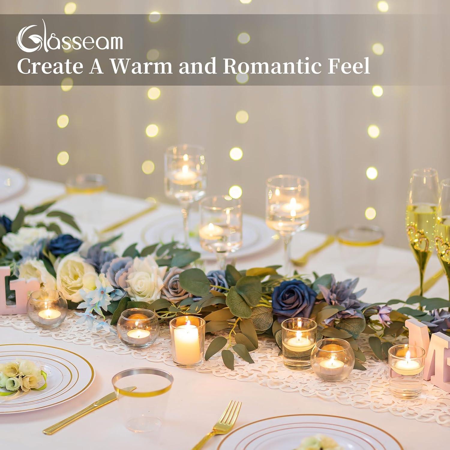 Clear Glass Tealight Candle Holders Set for Christmas Decor