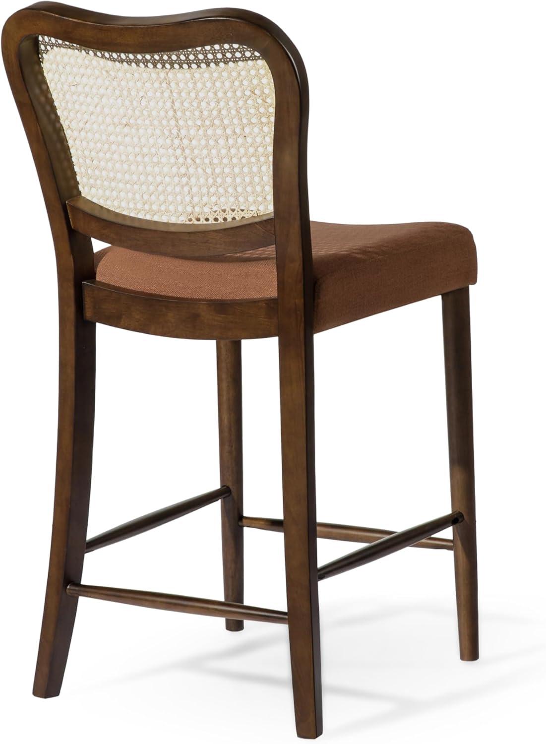 Maven Lane Vera High Back Fabric Counter Height Chair, Aged Brown/Clay