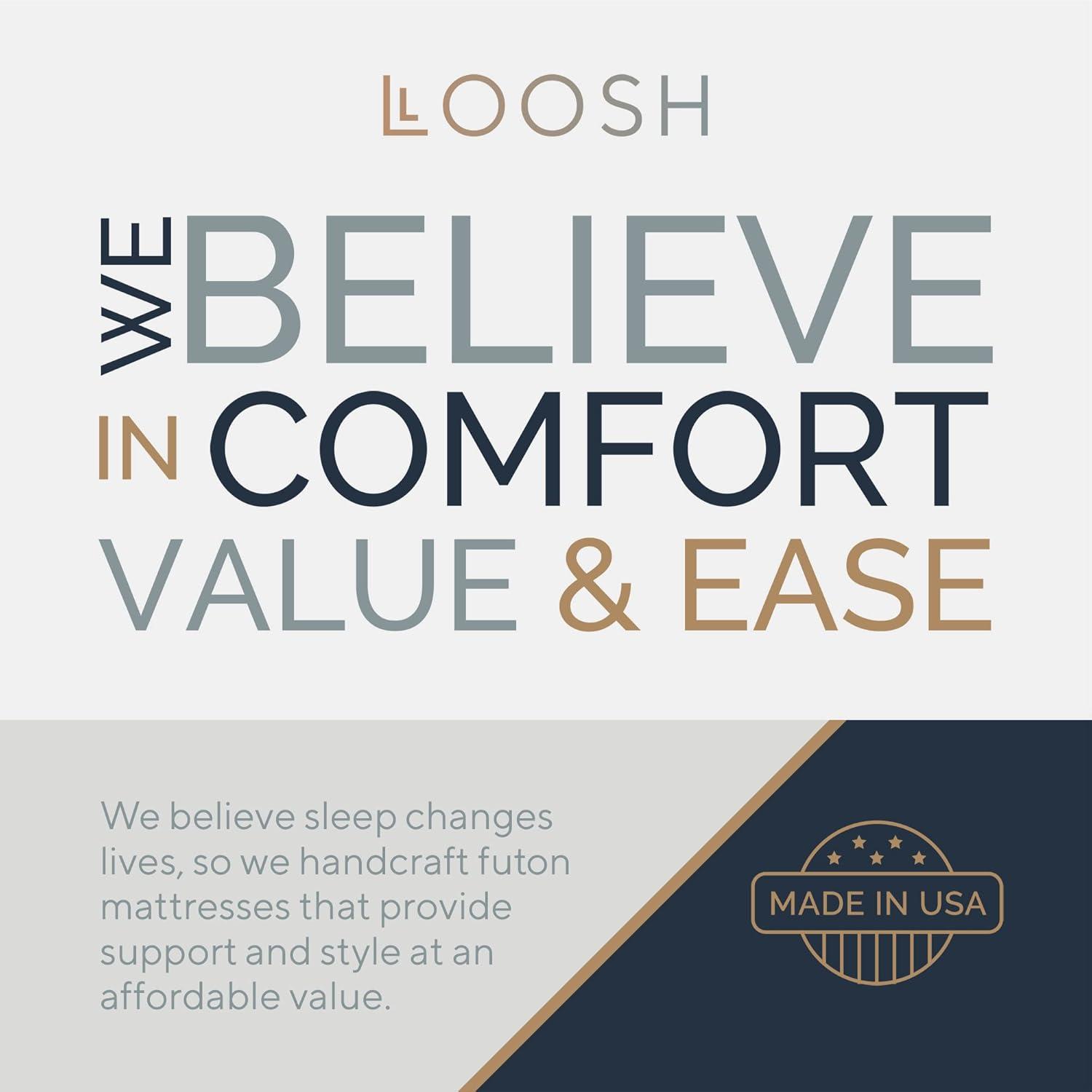 Loosh Home  8" Canvas Futon Mattress Grey Full