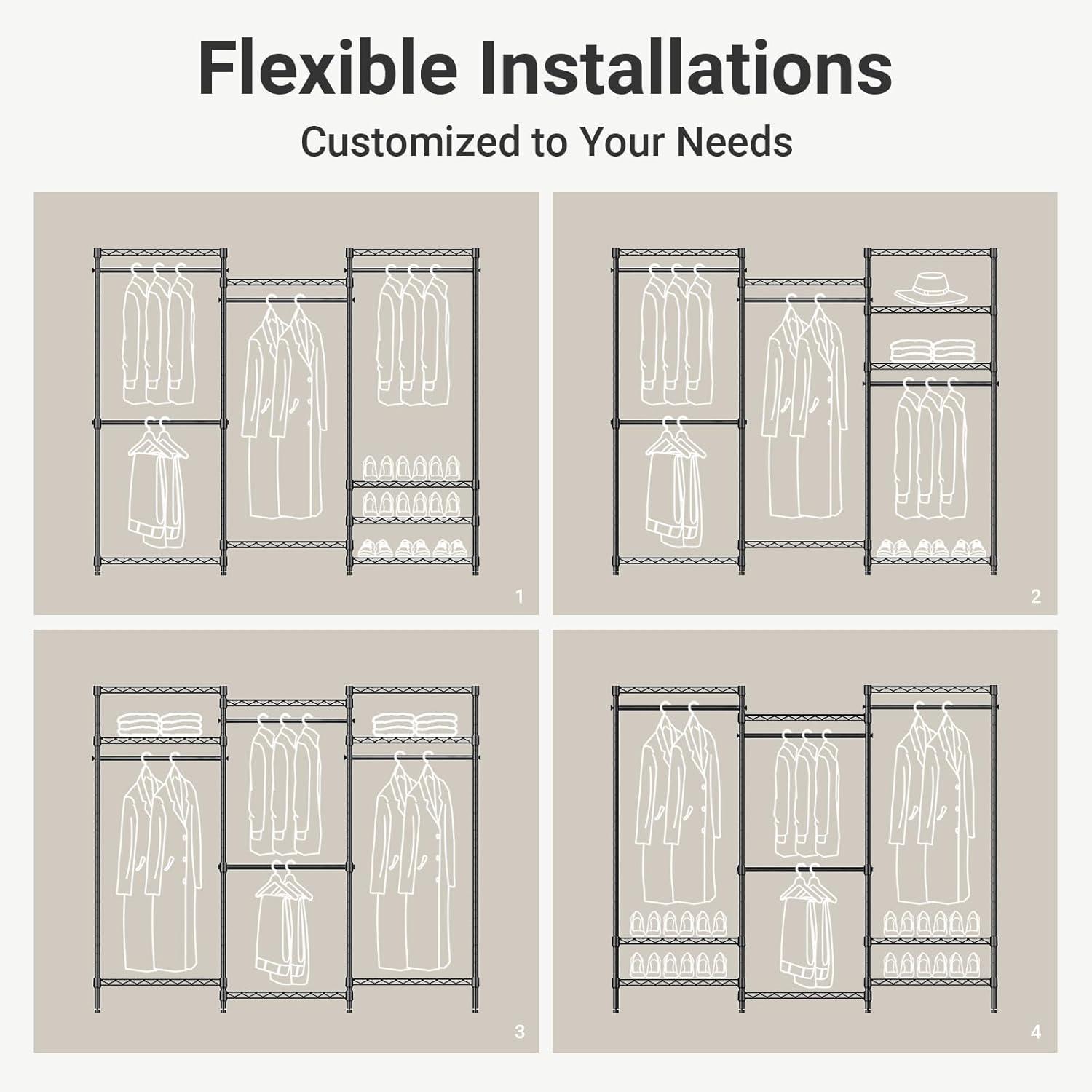 MAXAYA Portable Closet Wardrobe Heavy Duty Clothes Rack, Frees... | Wayfair