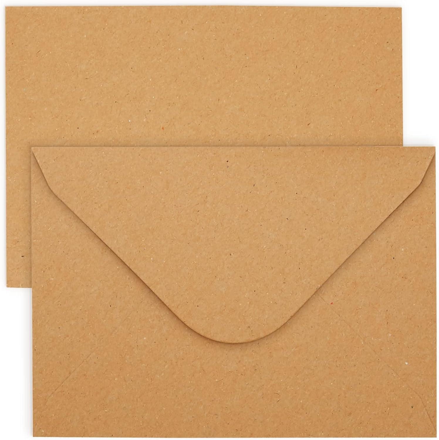 Juvale Kraft Paper Invitation Envelopes 4x6 for Special Occasions like Weddings A6 V-Flap Brown Envelopes (50 Pack)