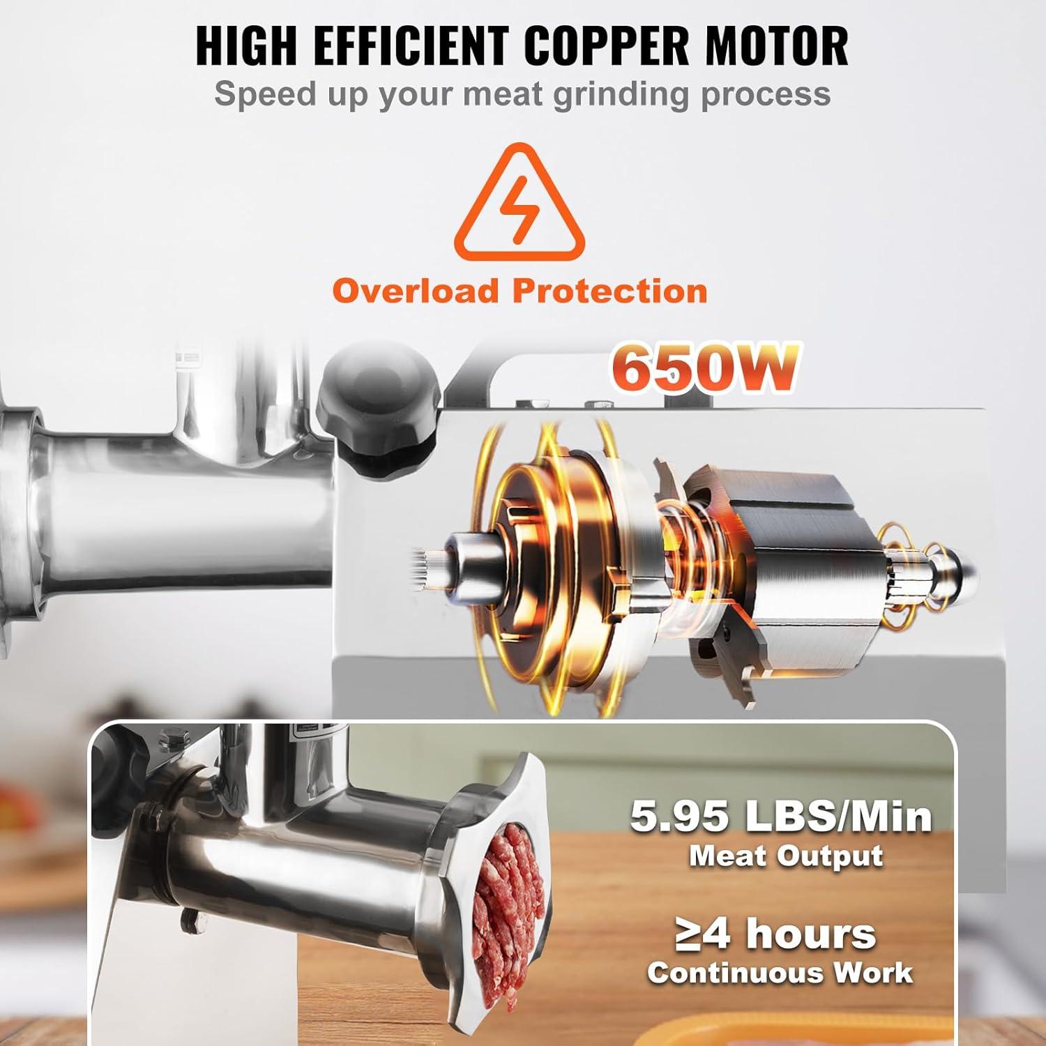 VEVOR Stainless Steel Electric Meat Grinder | Wayfair
