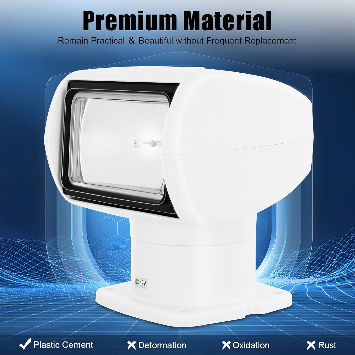 White Halogen Remote-Controlled Outdoor Boat Spotlight