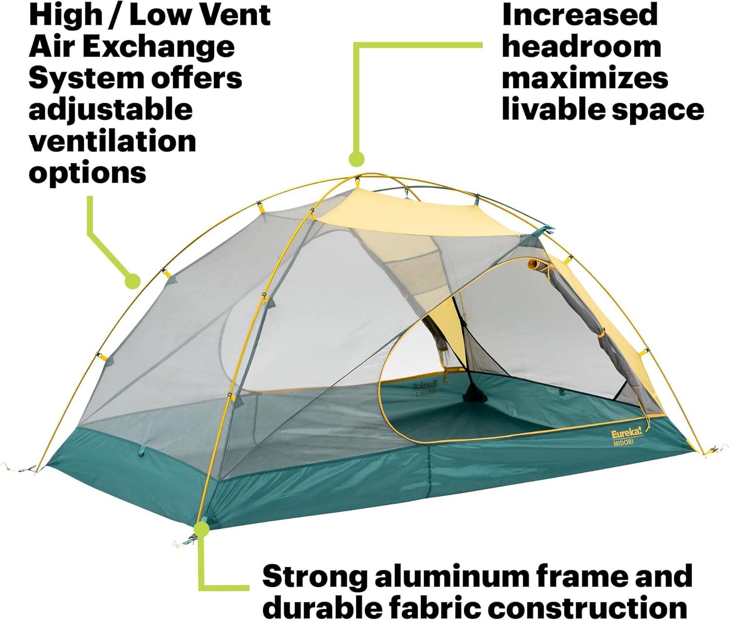 Eureka ERK2629085 Midori 2 Person Tent, Aspen Gold & Oil Blue
