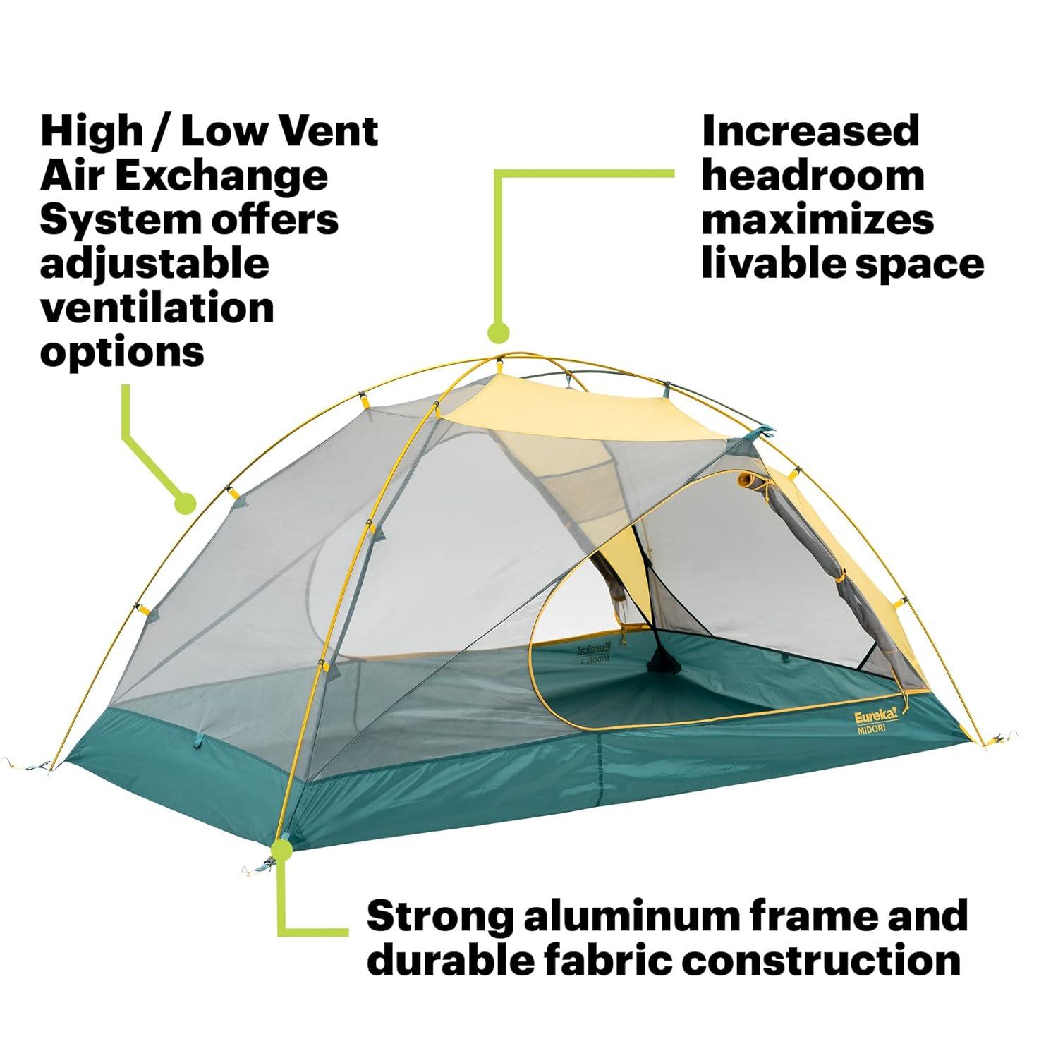 Eureka ERK2629085 Midori 2 Person Tent, Aspen Gold & Oil Blue