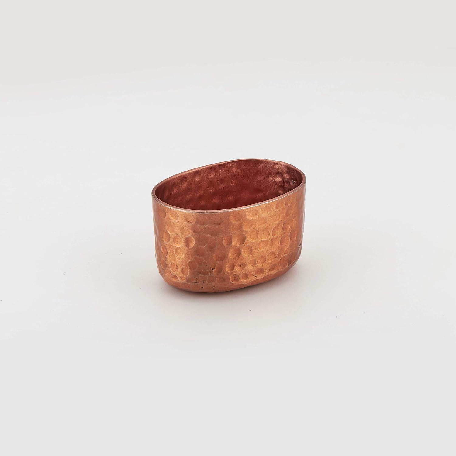 Oval Hammered Copper Aluminum Sugar Packet Holder, 6 oz.