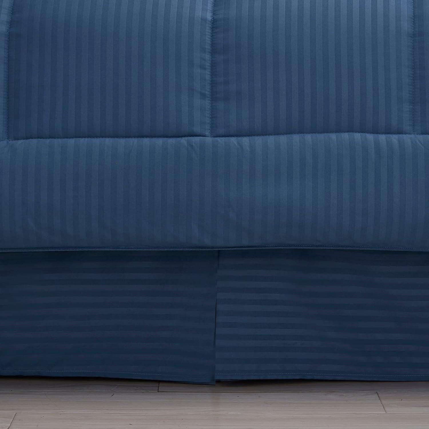 Sweet Home Collection Dobby Stripe Embossed Bed In a Bag Comforter Set