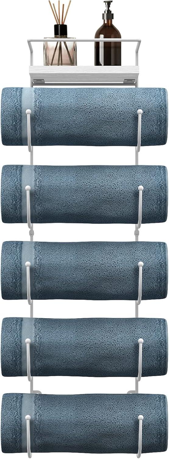 Sorbus 5-Tier Wall Mounted Metal Towel Rack with Shelf