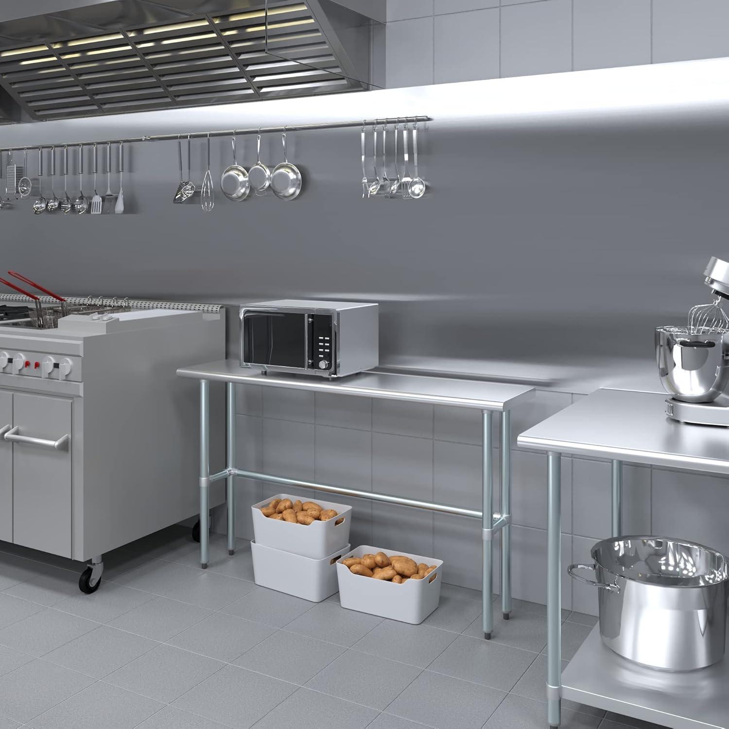 Amgood Stainless Steel Open Base Work Table