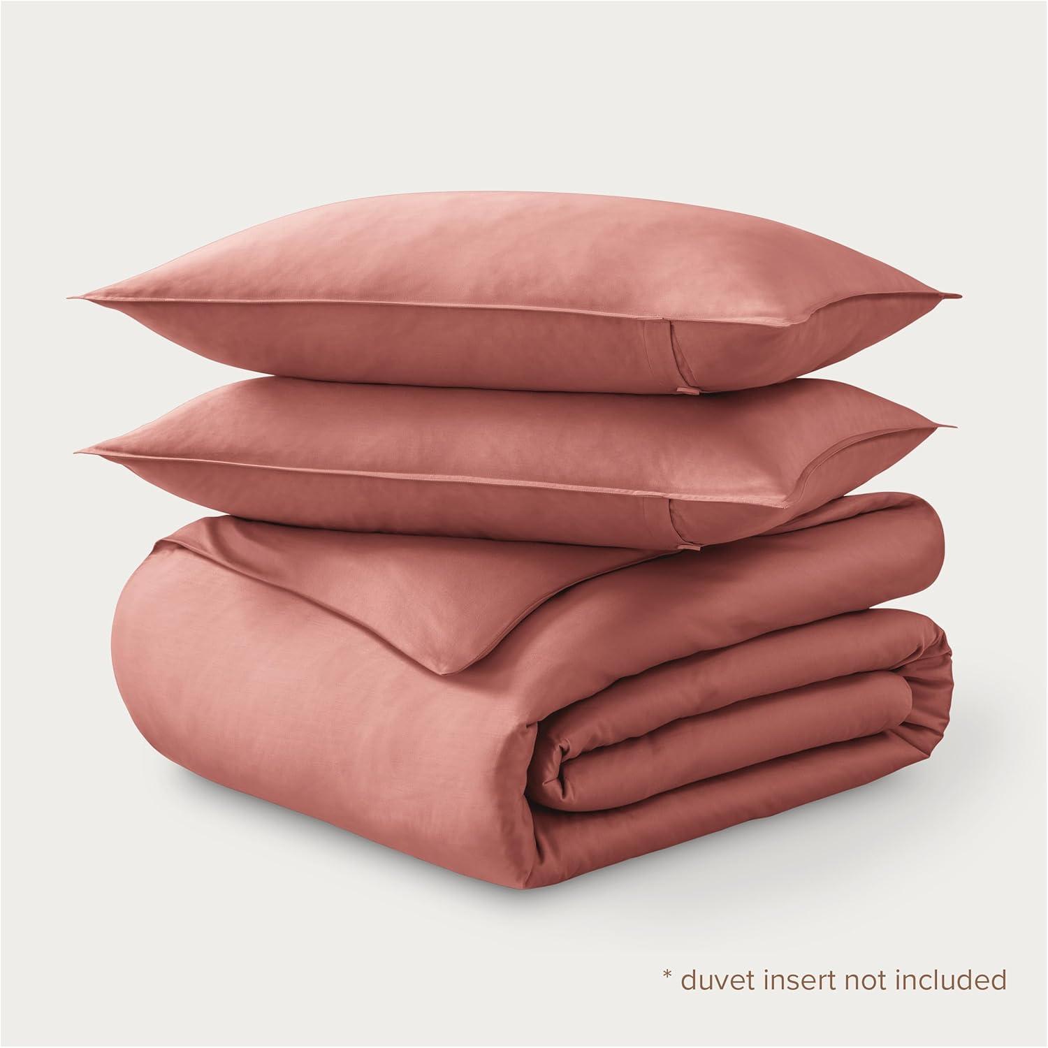 Bare Home 400 Thread Count Organic Cotton Sateen Duvet Cover Set
