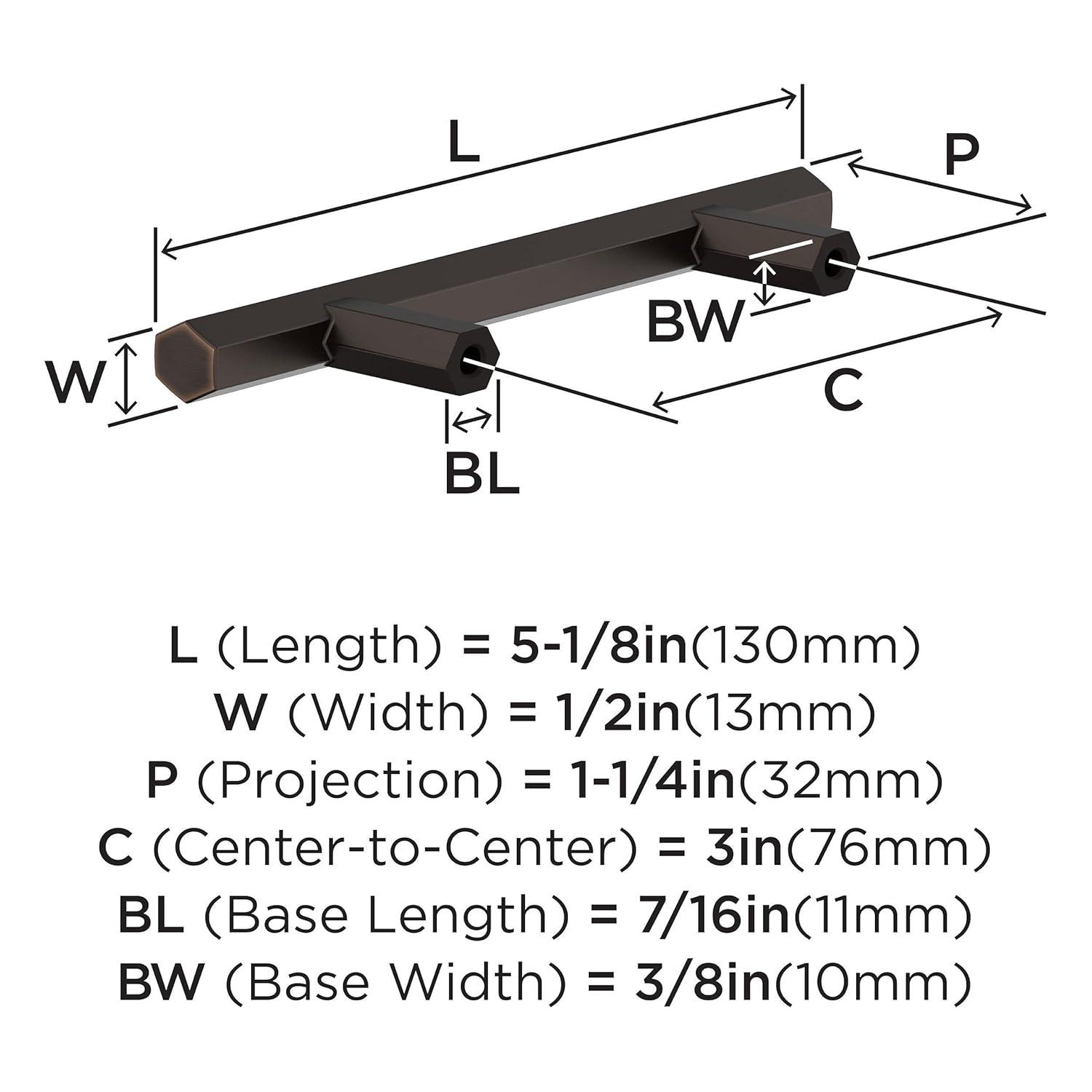 Amerock Caliber 3 inch (76mm) Center-to-Center Oil-Rubbed Bronze Cabinet Pull