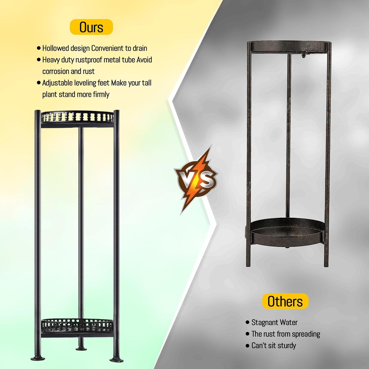 30'' Tall Plant Stand 2 Tier Metal Planter Stand