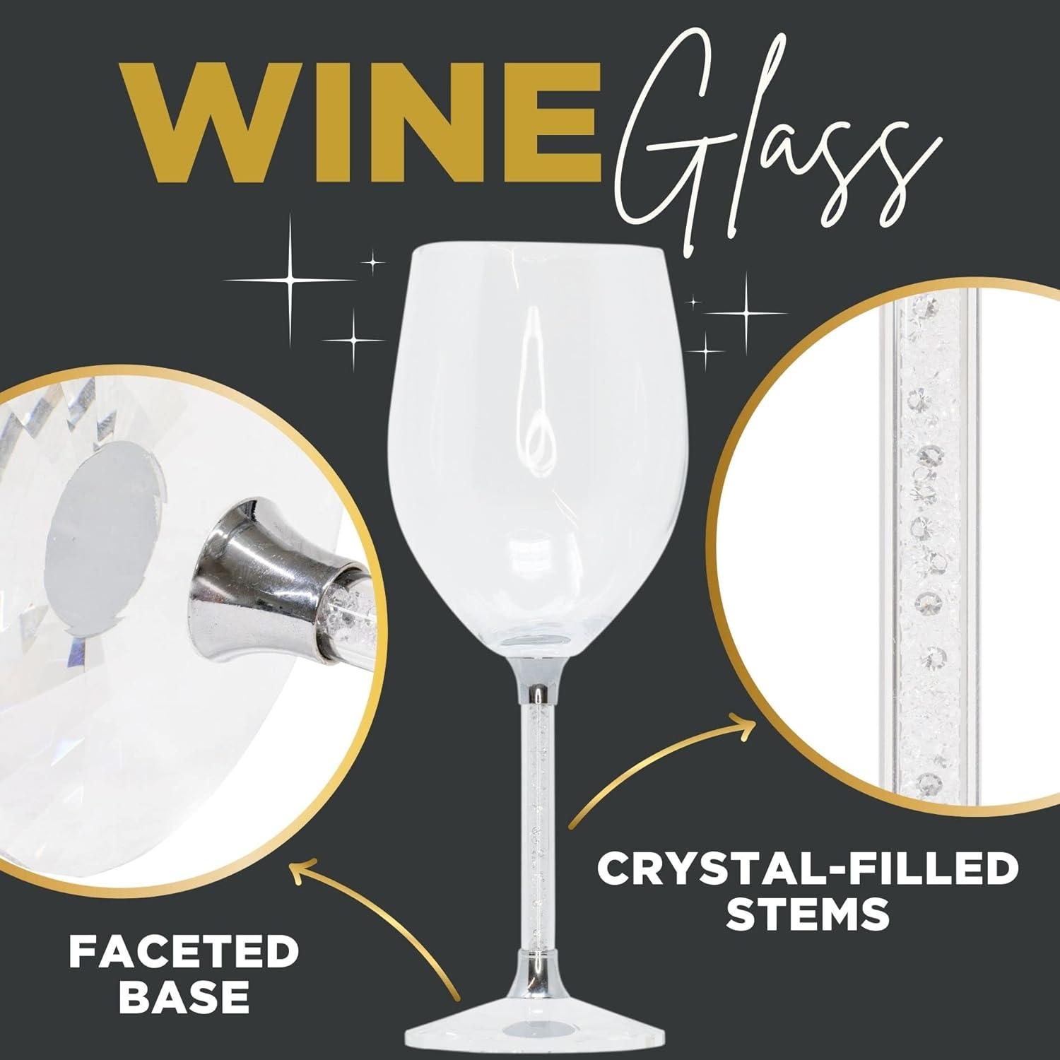 Sparkles Home Vetrina Stem Wine Glass Set