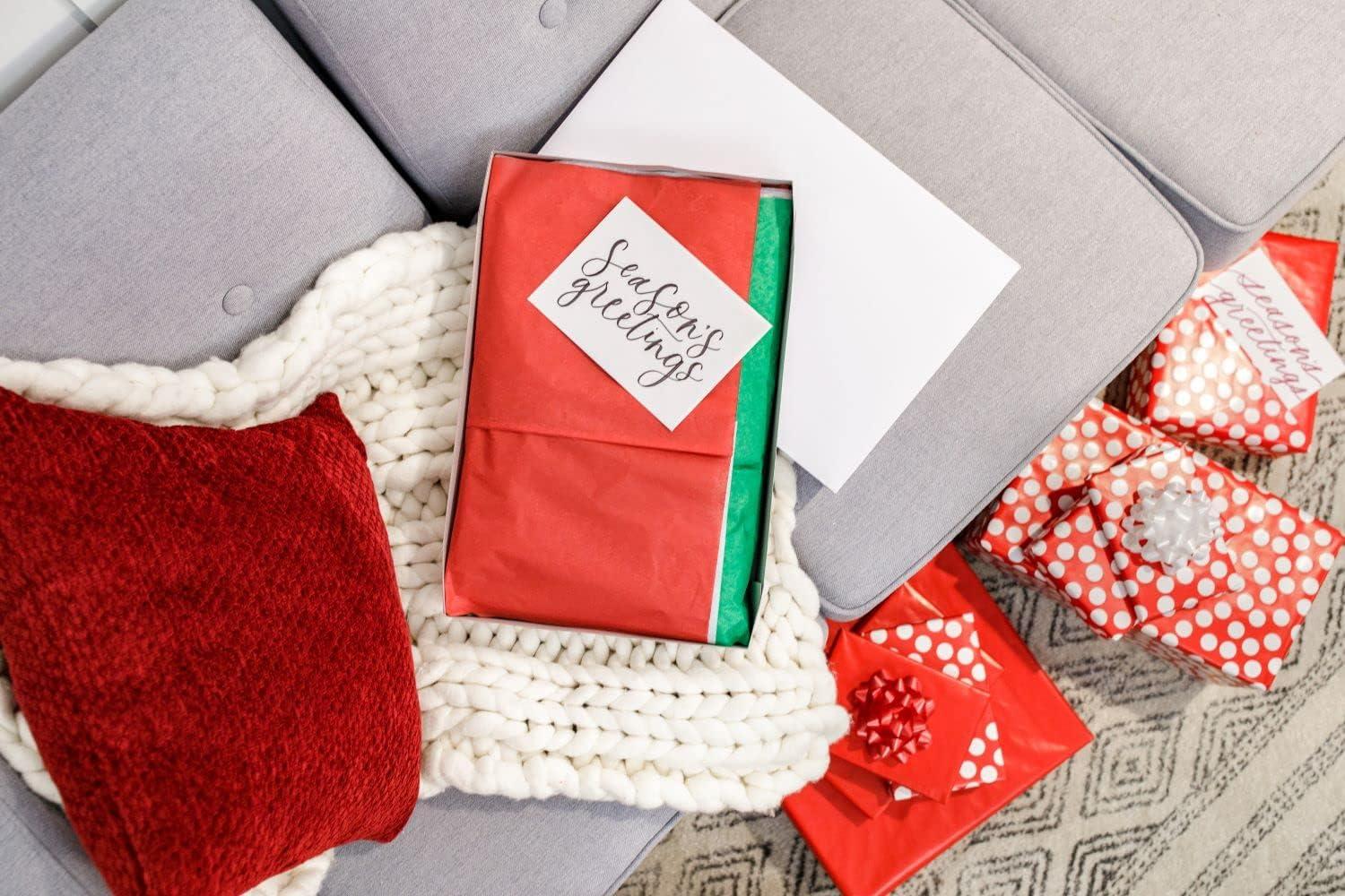 American Greetings White Gift Boxes with Lids for Christmas and All Holidays (5 Boxes, 3 Medium, 2 Large)