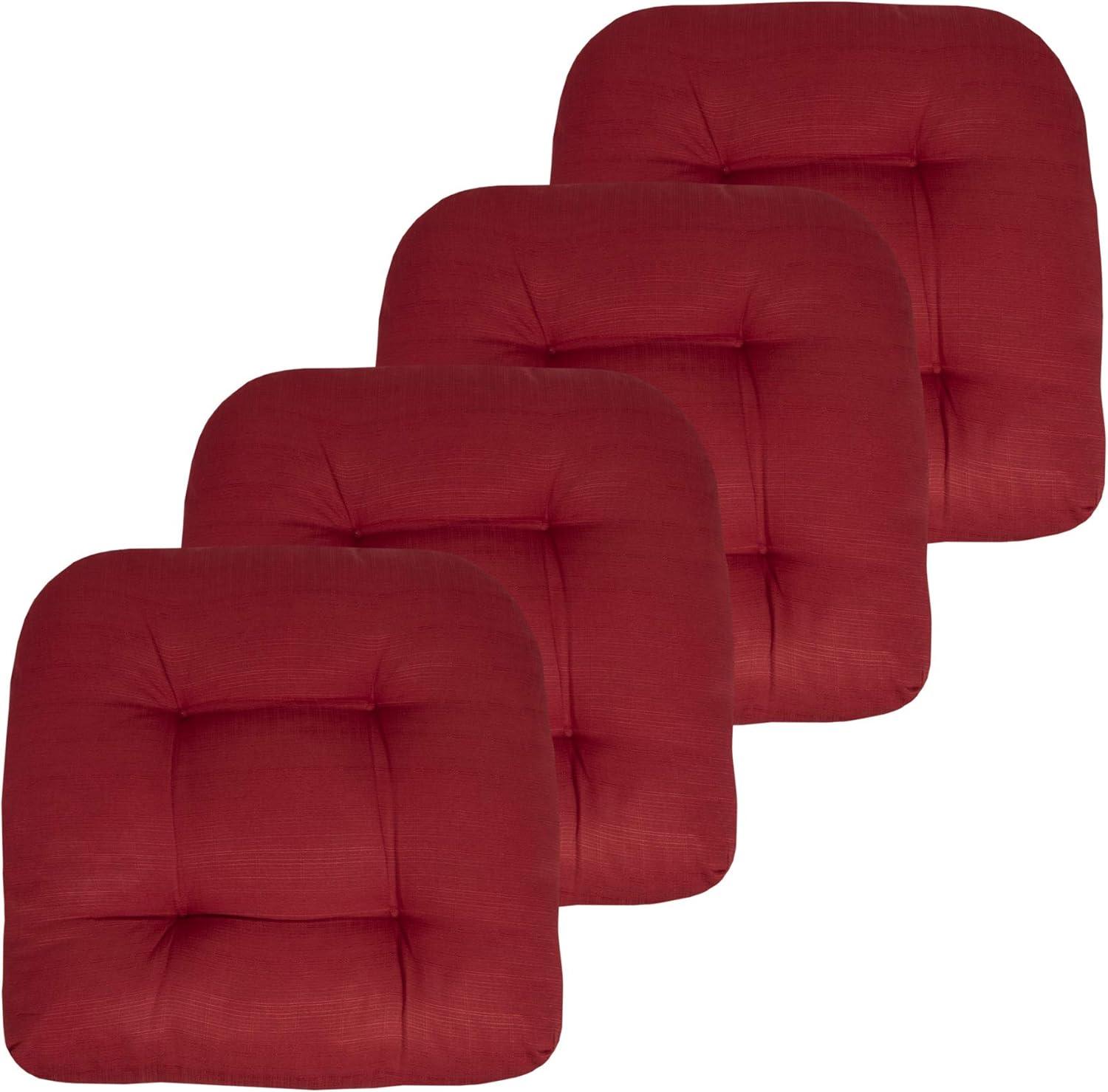 Indoor-Outdoor Reversible Patio Seat Cushion Pad 2-4-6-12 Pack 19" x 19" Red