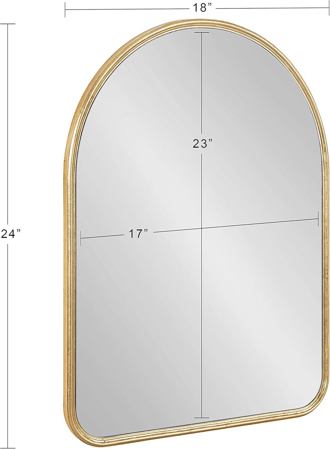 Kate and Laurel Caskill Midcentury Arched Wall Mirror, 18 x 24, Gold, Decorative Modern Mirror for Wall Display