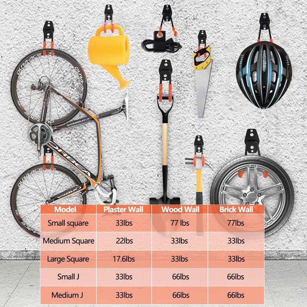 16PCS Garage Hooks Heavy Duty, Steel Storage Utility Hook, Organization Tool Shelf Have Anti Slip Coating for Organizing Power or Garden Tools, Cable Organization